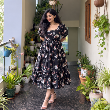 Georgette Complete linning Puffed Pattern Western
