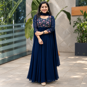 Embroidery Beautiful Thread Work Dress