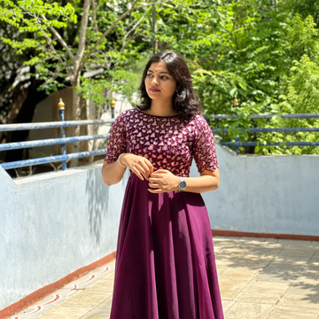 Embroidery Georgette Thread Work Gown