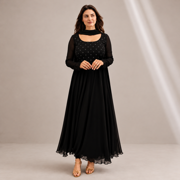 Black Georgette Anarkali Dress